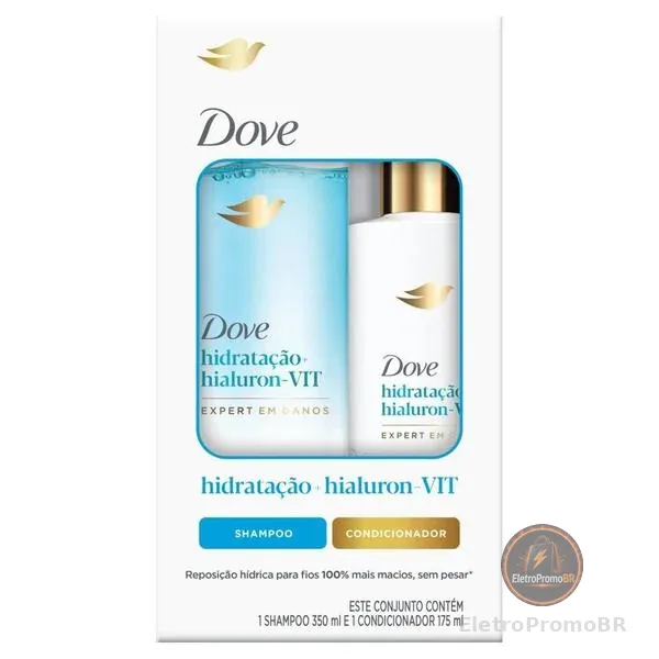 Kit Dove Hidratacao Hialuronico Shampoo 350ml+cond 175ml