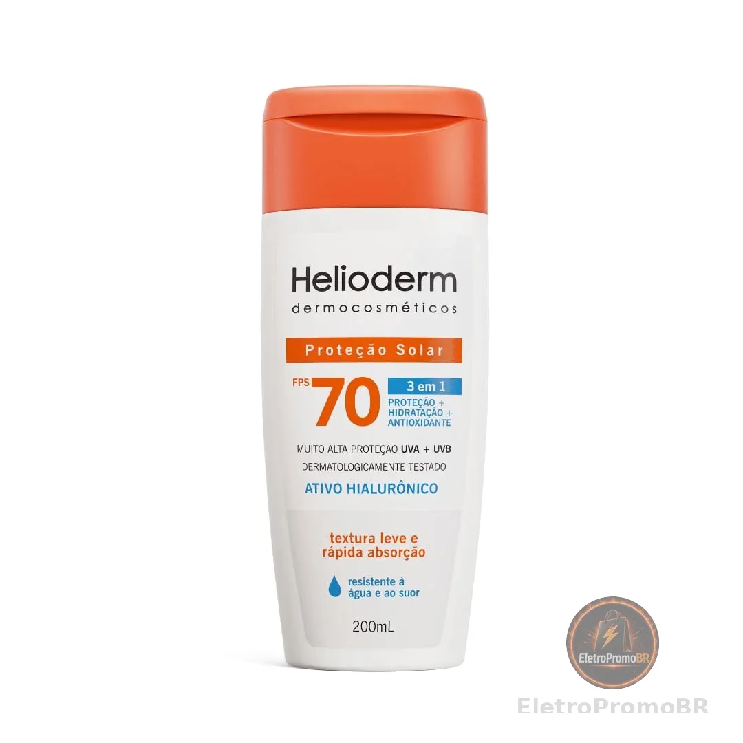 Protetor Solar Helioderm FPS 70 Ativo Hialurônico 200mL