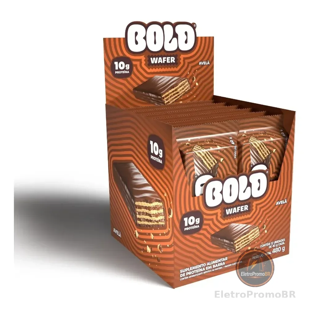 Wafer Bold Snacks Plano 10g Proteína Avelã 40g Unidade Avelã