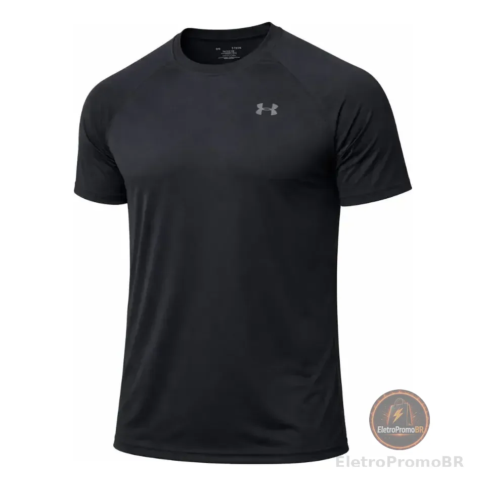 Camiseta Under Armour Masculina Treino Academia Preto Liso M