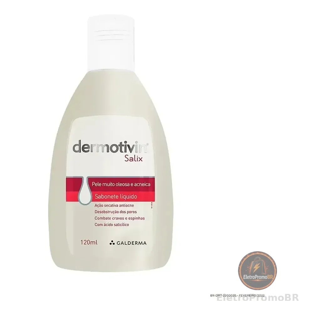 Sabonete Líquido Facial Para Acne Dermotivin Salix 120ml