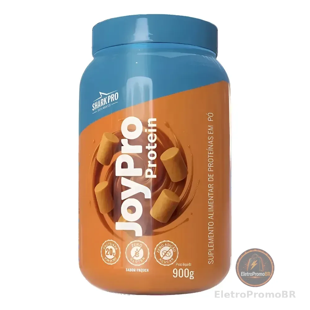 Whey Joypro Shark Pro 900g Proteína Com Colágeno E Vitaminas Paçoca