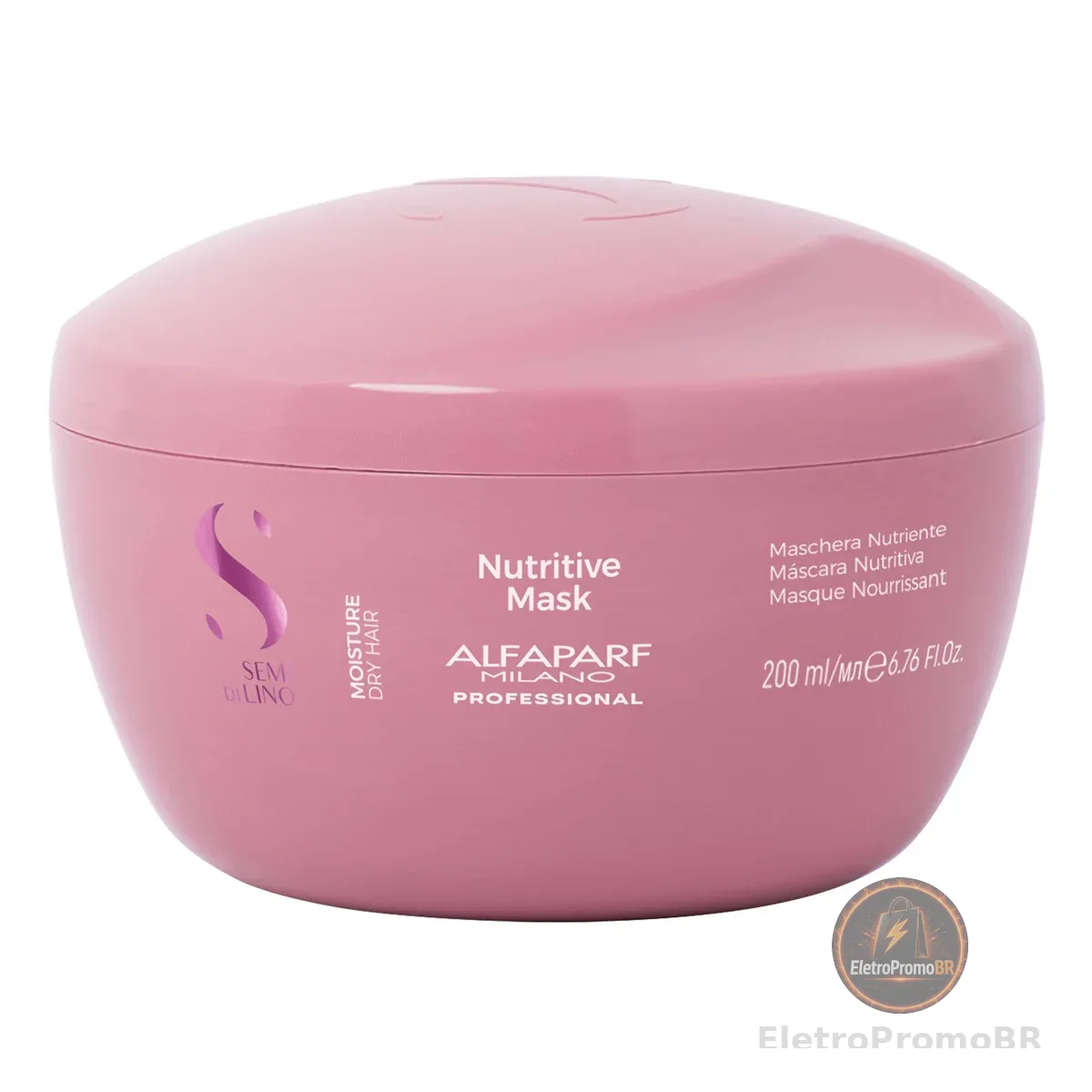 Alfaparf Milano Semi di Lino Moisture, Máscara Profissional Nutritiva para Cabelos Secos, Hidrata, Nutre e Amacia 200ml