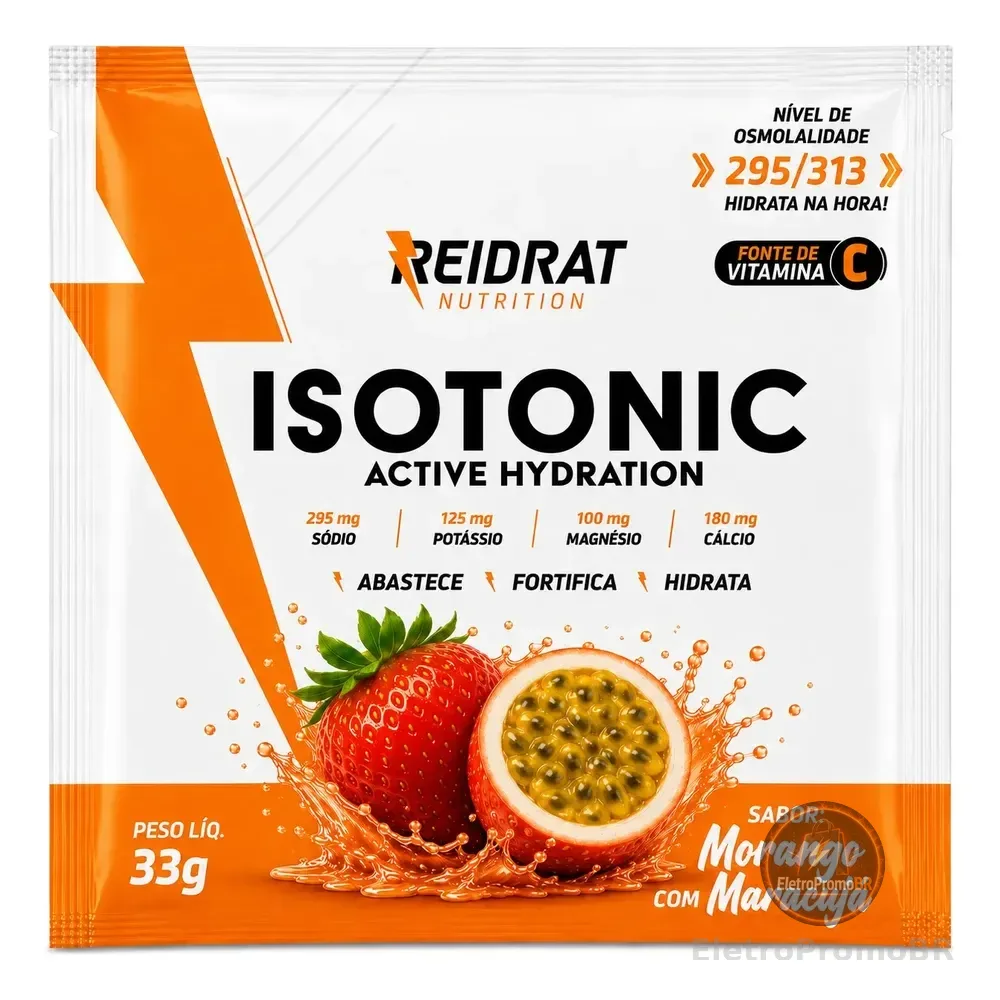 Isotônico Isotonic Display 20 Saches 33g Morango C/ Maracujá Morango Com Maracujá
