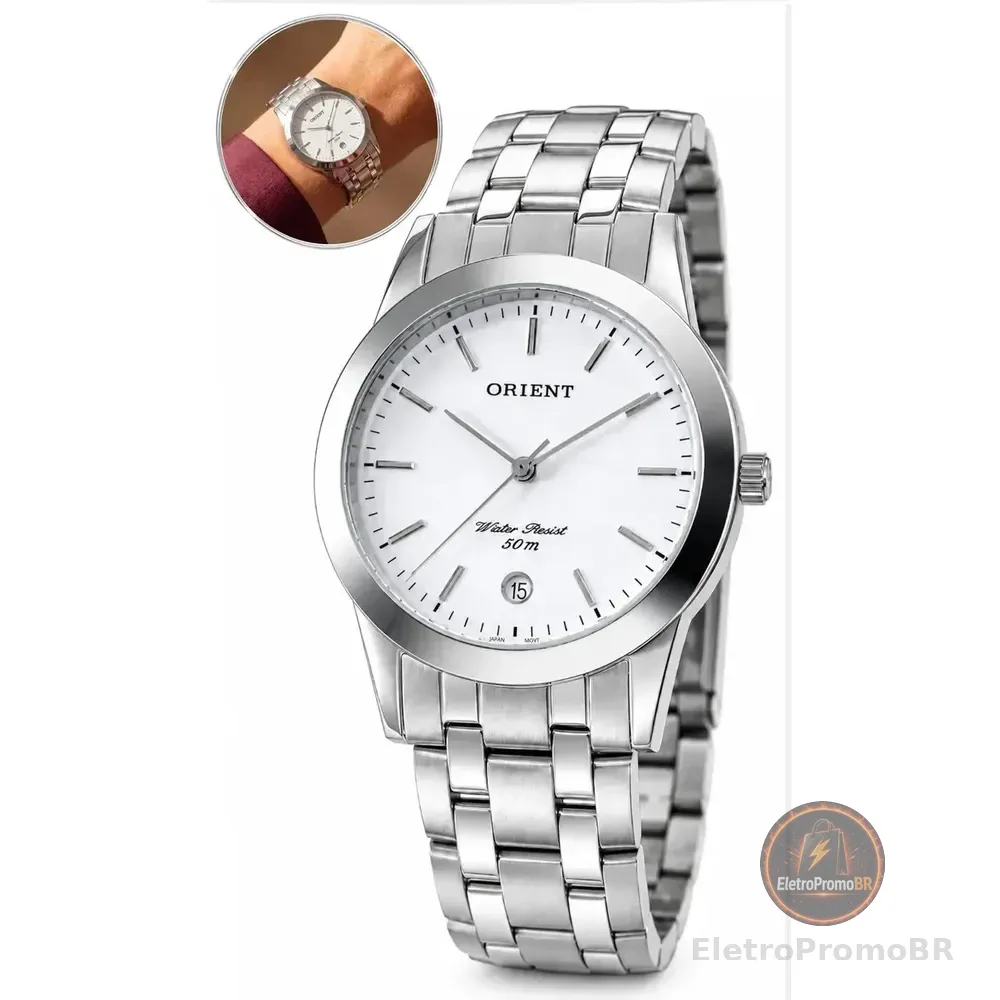 Relógio Orient Masculino MBSS1004A Prata Analógico Aço Inoxidável