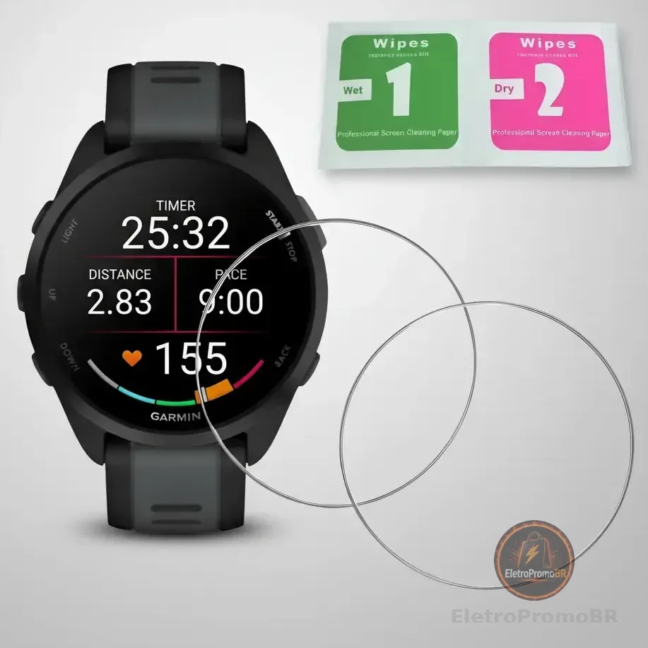 Kit 2 Película Vidro Para Garmin Forerunner 165 Ou 165 Music