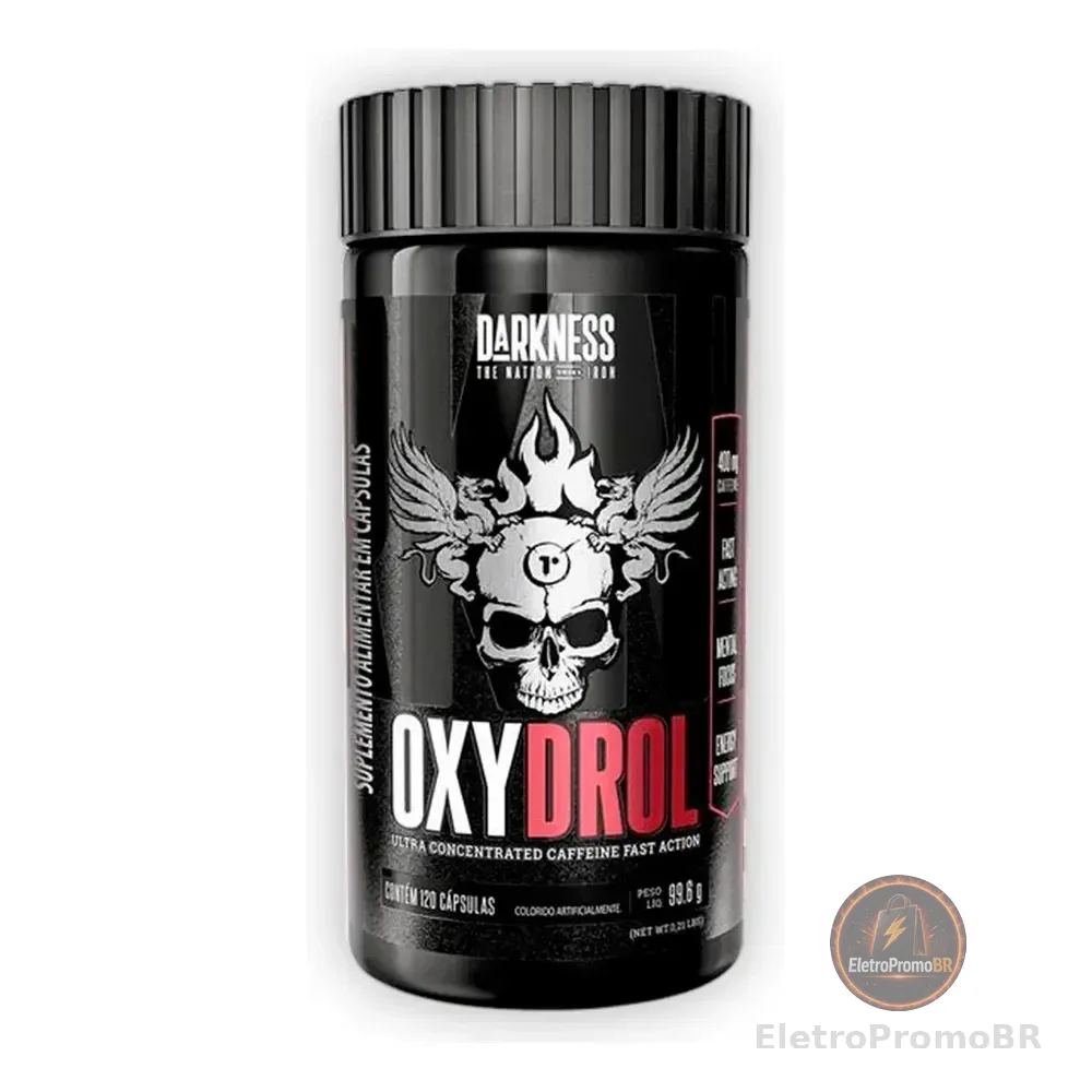 Oxydrol Darkness Cafeína Termogênico Ultraconcentrado 120cáp Sem Sabor