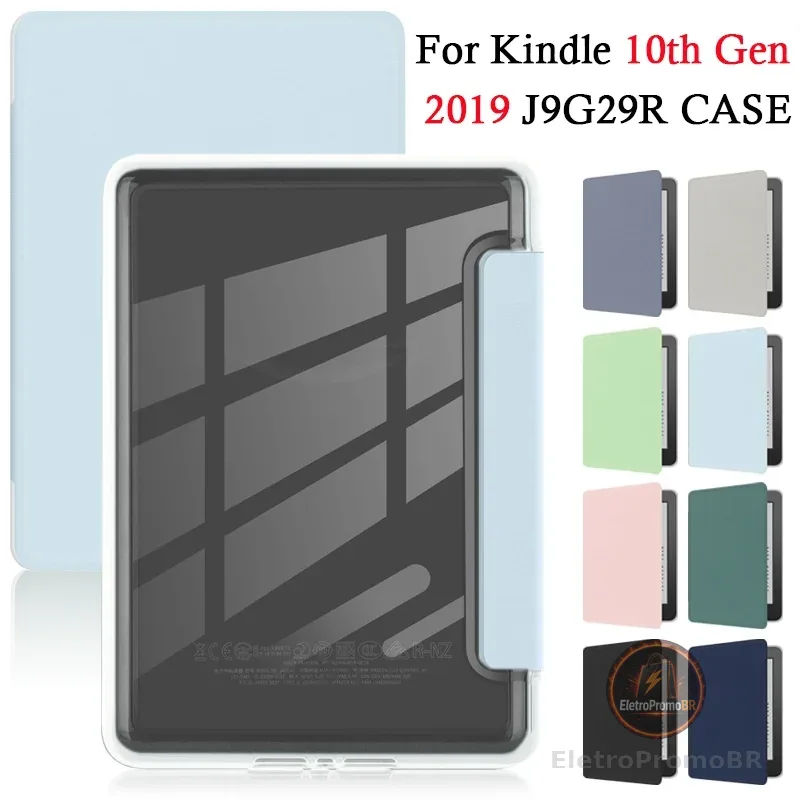 Capa Para Kindle 10ª Geração 2019 J9G29R 6" com Acordar Inteligente de Acrílico Transparente e Ultrafina
