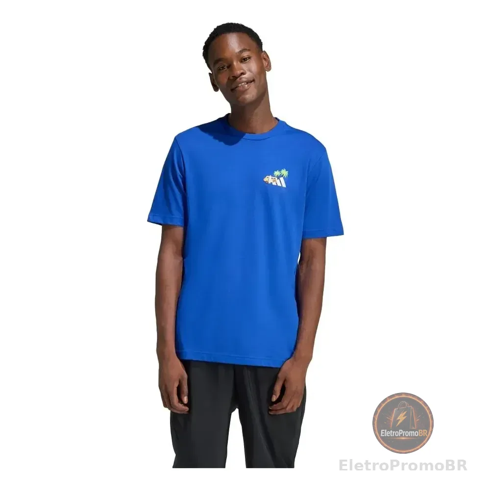Camiseta Bordado Pequeno Estampa Surf adidas Azul G