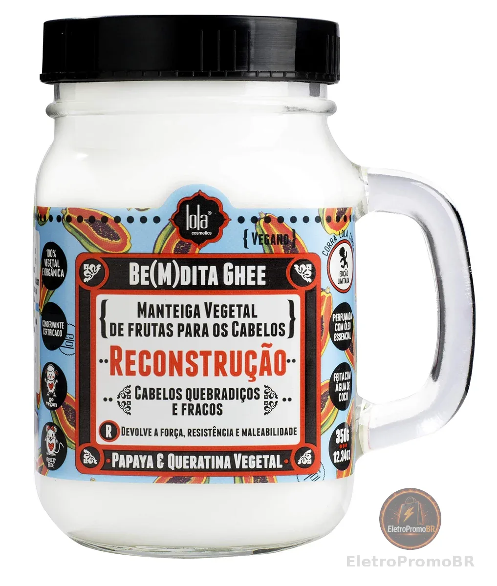 Bemdita Ghee Máscara Reconstrução Mamão 350g, Lola Cosmetics