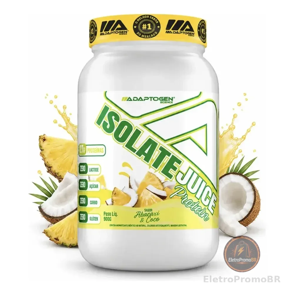 Whey Protein Isolado Adaptogen Isolate Juice 900g Abacaxi Co Abacaxi Com Coco