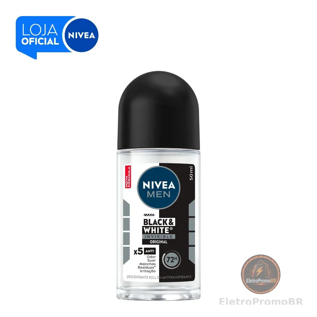 NIVEA MEN Desodorante Roll-on Black & White Invisible Original 50ml