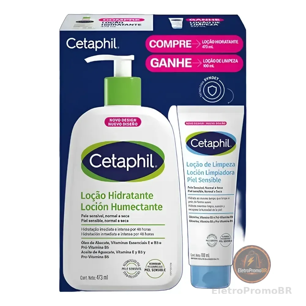 Kit Cetaphil Loção 473ml + Loção De Limpeza 100ml Sem Fragrância