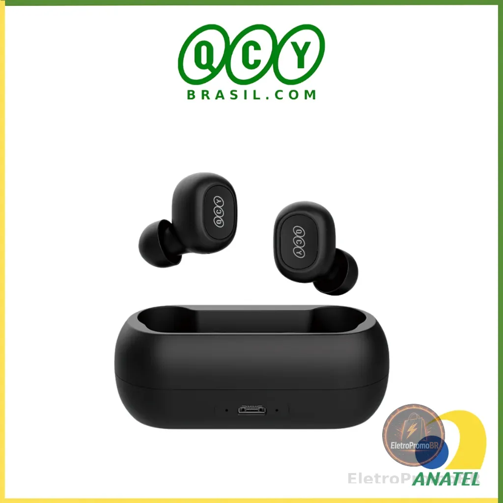 Fone de Ouvido Sem Fio QCY T1C TWS Bluetooth 5.1 com Case de Carregamento 380 mAh
