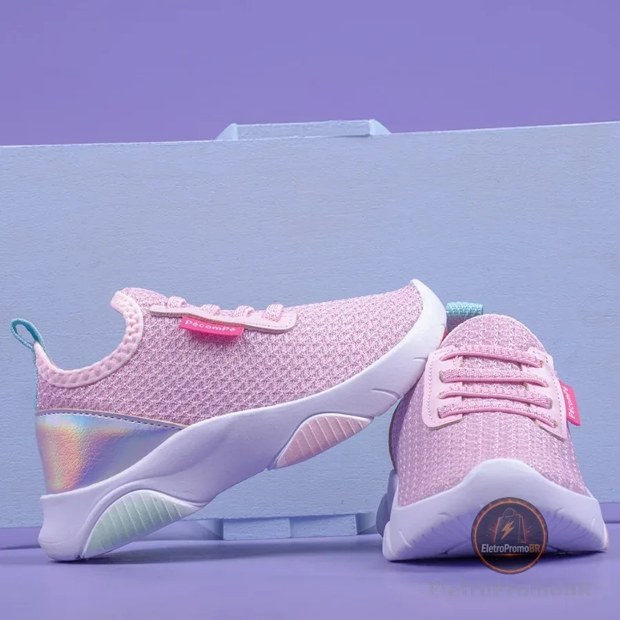 Tenis Infantil Menina Calce Facil Rosa