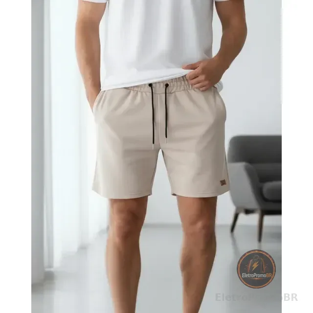 Bermuda Shorts Masculina Curta Casual Moletinho