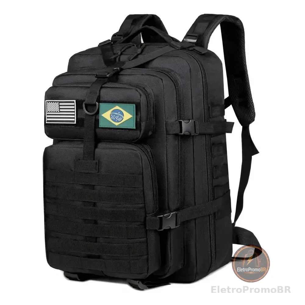 Mochila Masculina Tatica 50l Impermeavel Militar Reforçada Preto