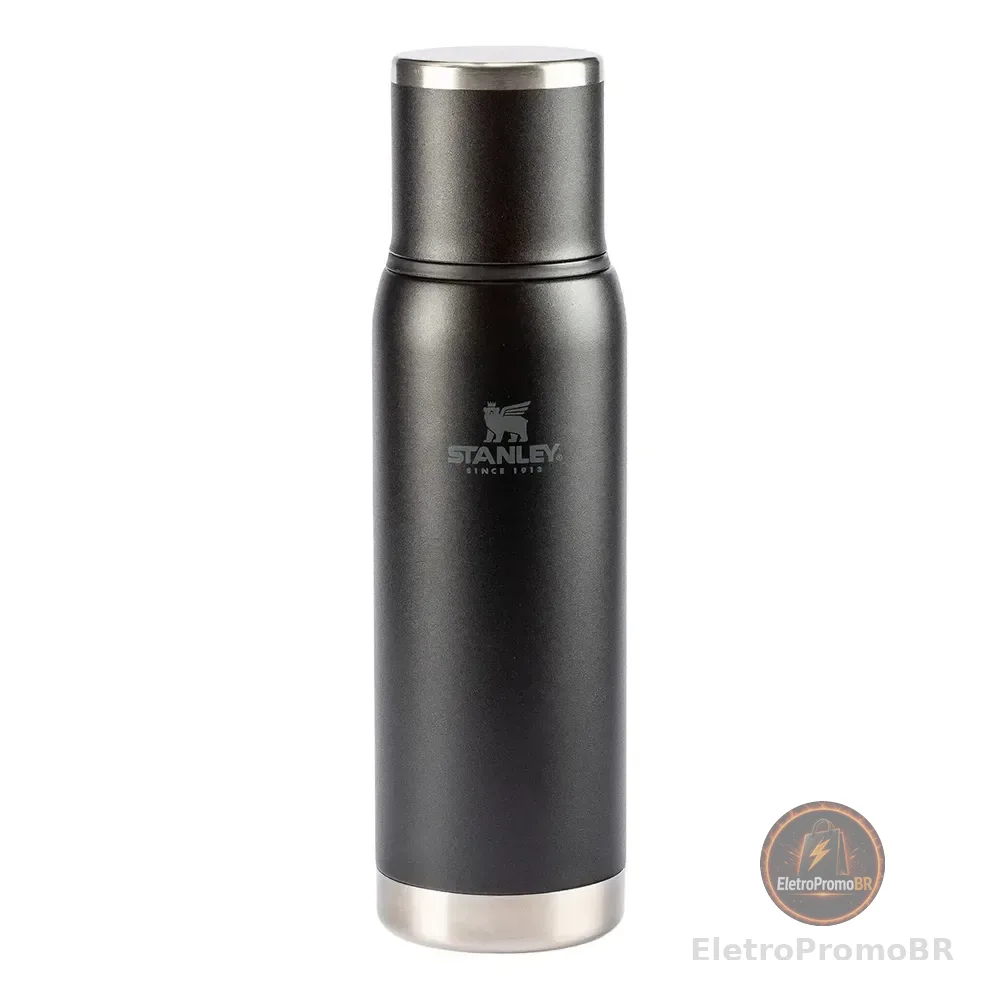 Garrafa Térmica Stanley Adventure 2.0 com Tampa Antivazamento Matte Black 1L