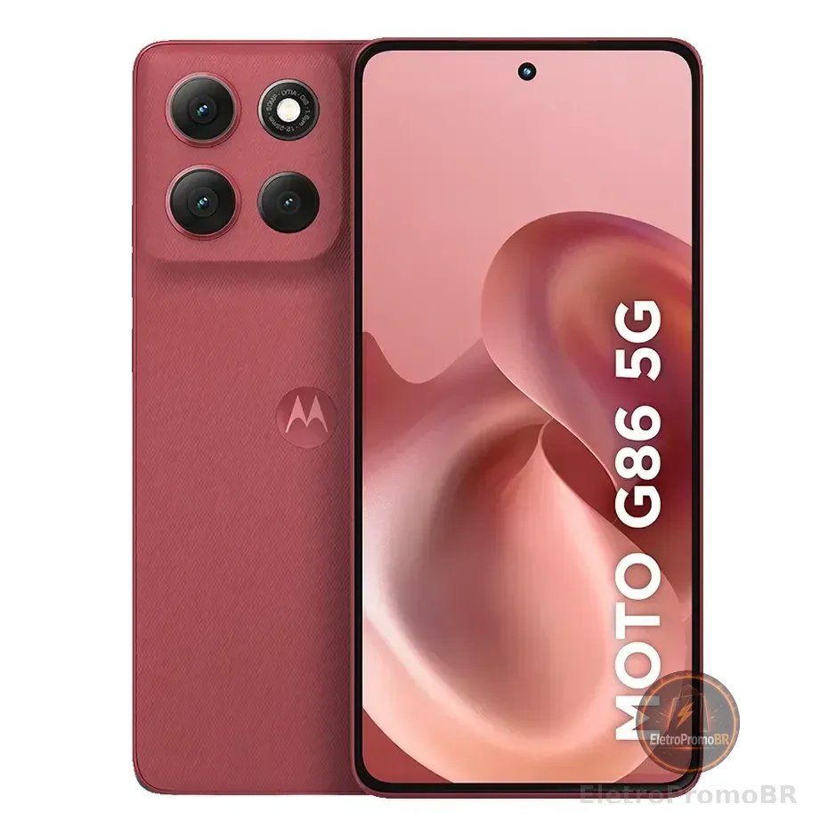Smartphone Motorola Moto G86 5g - 256gb 24gb (8gb Ram+16gb Ram Boost) Tela 1.5k Poled, 50mp Sony Camera Ois Moto Ai, Videos Em 4k, Ip68 + Ip69 - Vermelho