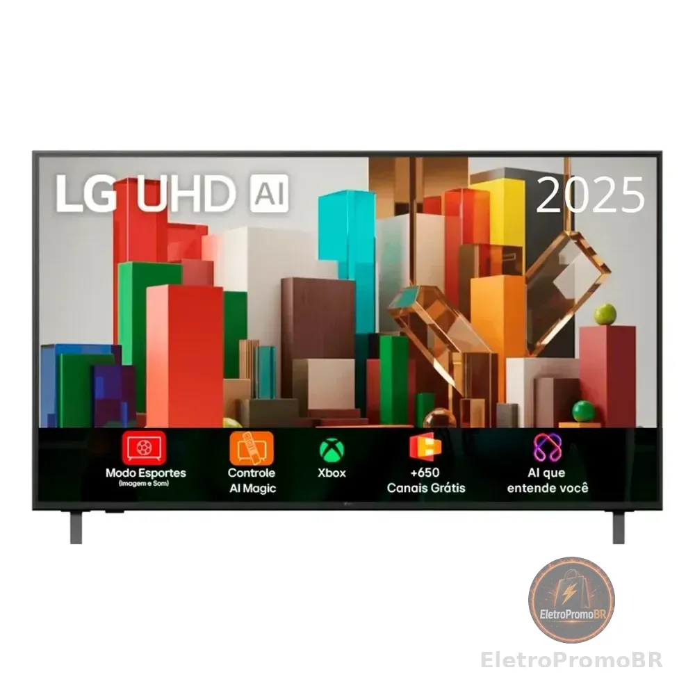 Smart TV Profissional 4K 43" LG UHD 43AU801 Processador α7 AI Ger8 Super Upscaling Google Cast Alexa Integrado Controle AI Smart Magic WebOS 25