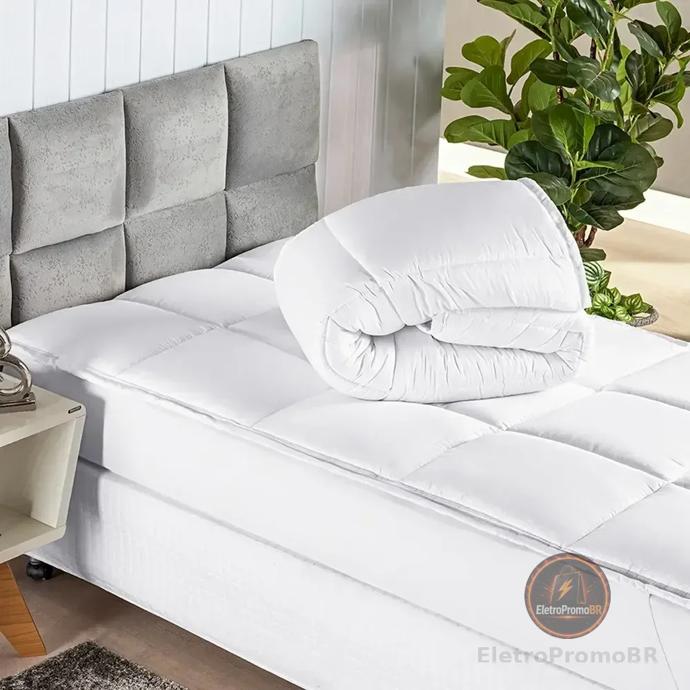 Pillow Top Protetor Colchão Cama Casal 400 Fios Toque Macio