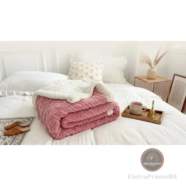 Cobertor Manta De Casal 2,00x1,80 Canelada Sherpa Cores