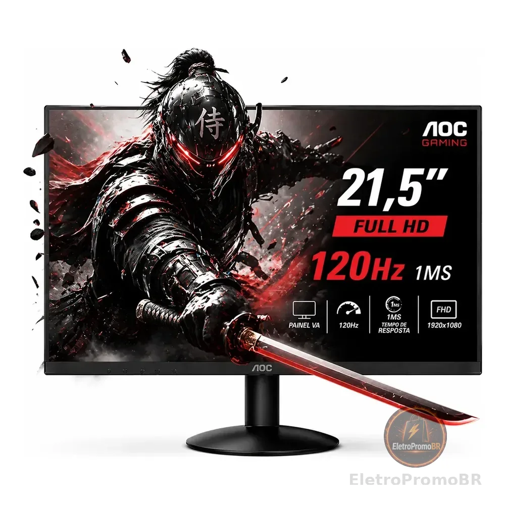 Monitor Aoc Gamer 21.5 120hz 1ms Full Hd Hdmi 22b30hm23 Preto 127/220v