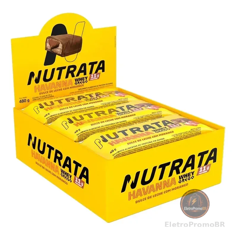 Whey Grego Bar Nutrata de Doce de Leite Havanna – Pack com 12 Unidades