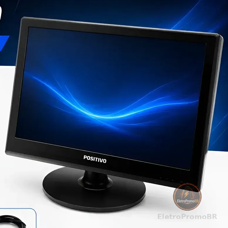Monitor Lcd 16 Polegadas Wide Com Cabos