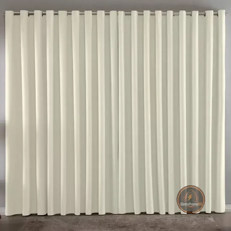 Cortina Blackout Em Tecido 3,00x2,80 Corta Luz Cor Palha