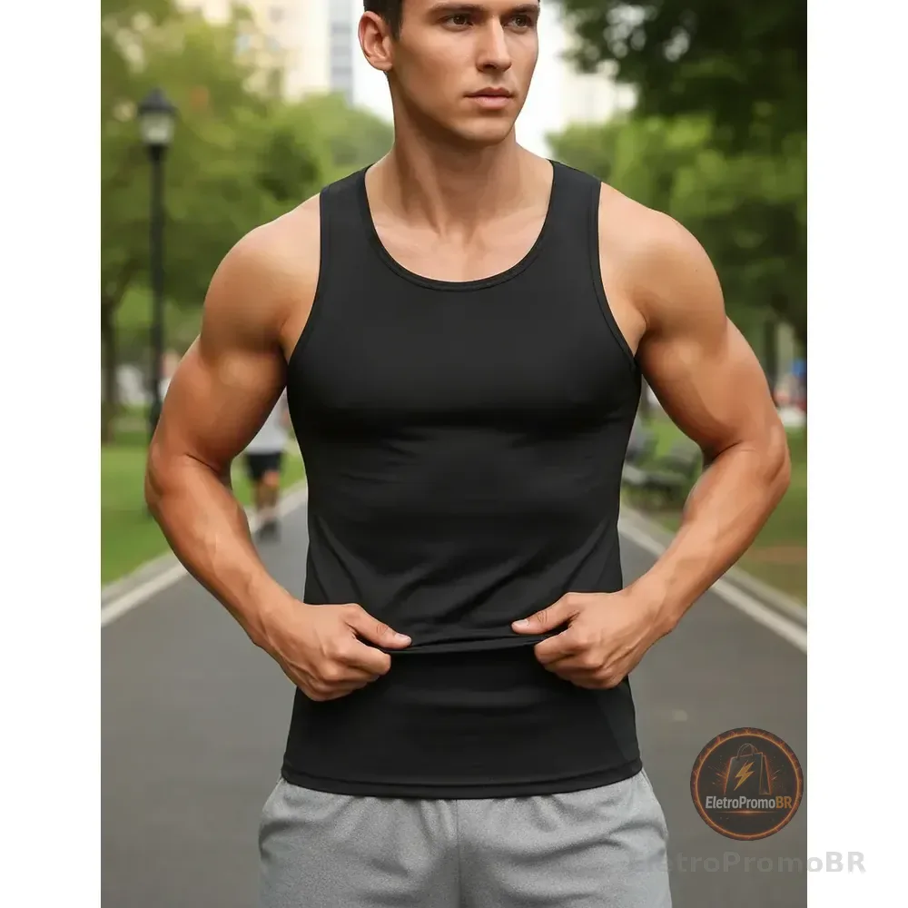 Camiseta Queima Gordura Calorias Térmica Camisa Masculino Preto G/xg