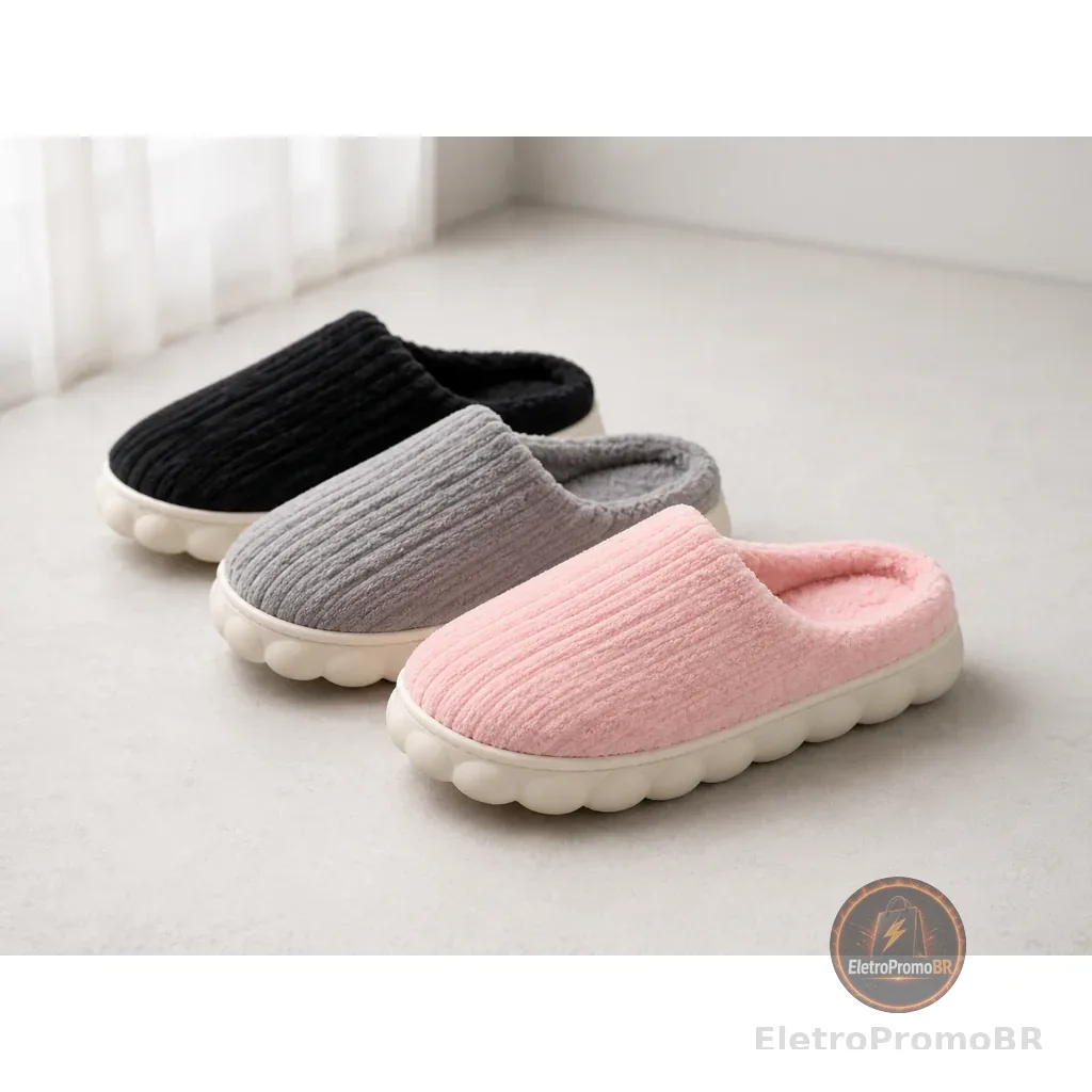 Pantufa Solado Nuvem Ultra Conforto Antiderrapante Quentinha Inverno Feminina/Masculina
