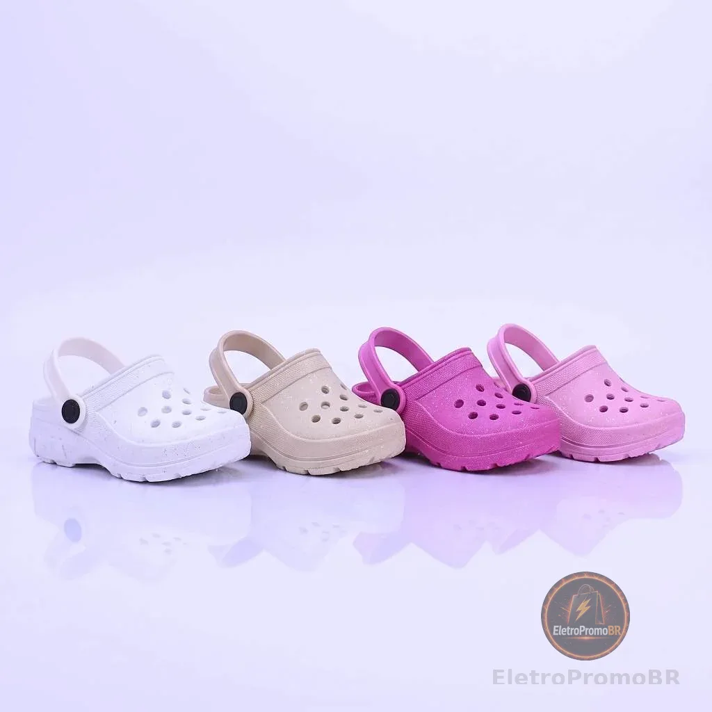 Sandália Babuche Lisa com Glitter Infantil Confortável Promoção Kidstep