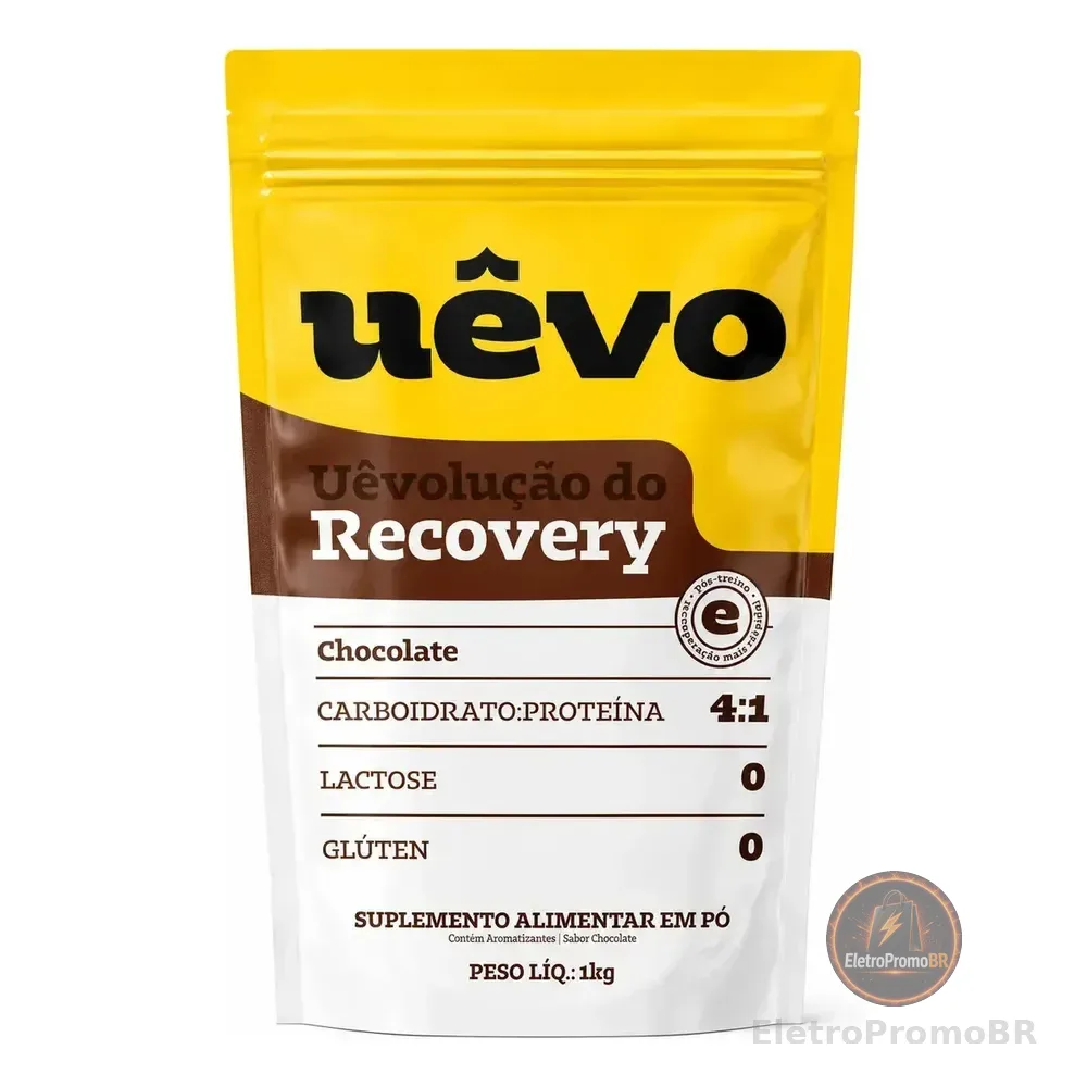 Proteína Uêvo Recovery 4:1 Chocolate 1kg Suplemento Proteico Chocolate