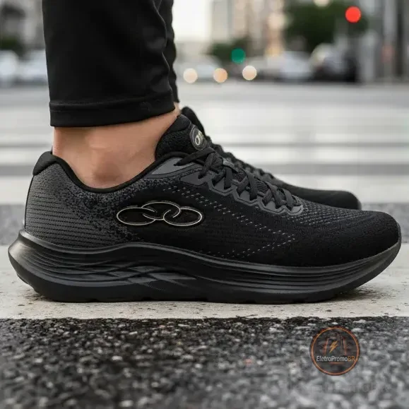 Tênis Olympikus Index 4 Masculino Corrida Academia Caminhada Preto/preto Lisa 43