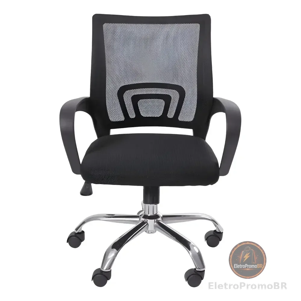 Cadeira De Escritório Giratória Or Design 3310 Preta Ergonomica