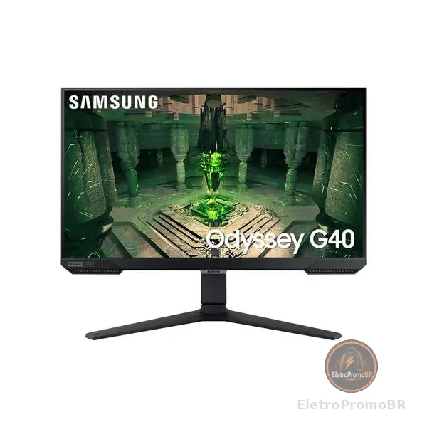 Monitor Gamer Samsung Odyssey G40 27", 240 Hz, 1ms, ajuste de altura, Gsync, Freesync,HDMI, DP, FHD, Preto