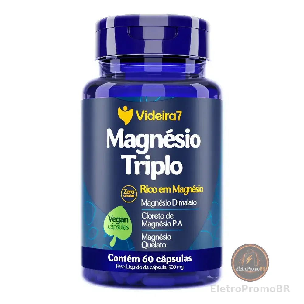 Magnésio Triplo (dimalato/quelato/cloreto) 100% Idr 60 Cáps. Sabor Natural Natural