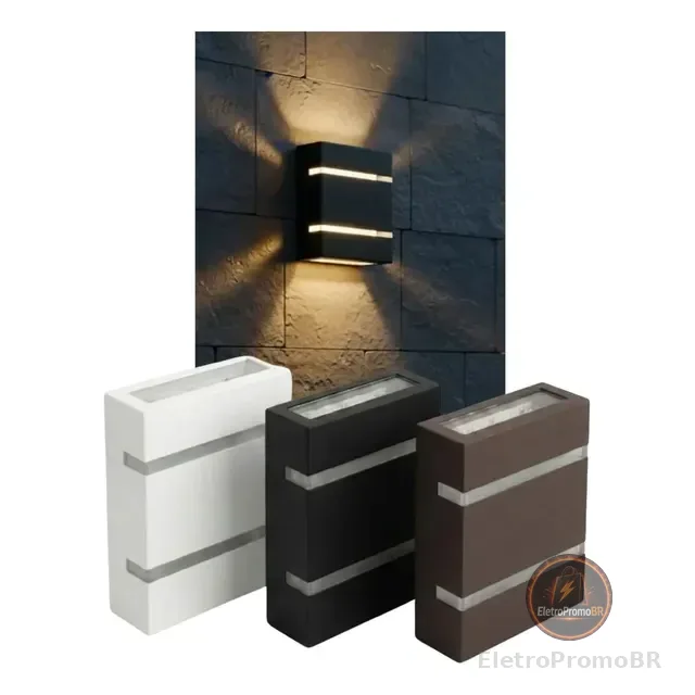 Kit 10 Luminária Arandela Parede Muro 2 Facho 2 Friso Bivolt