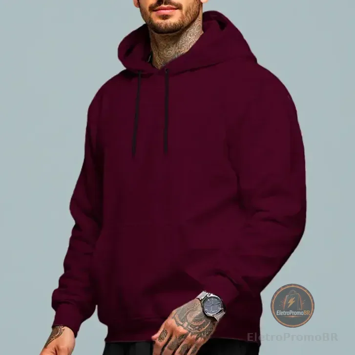 Conjunto Calça E Blusa De Moletom Liso Masculino Unissex M Bordo | Preto