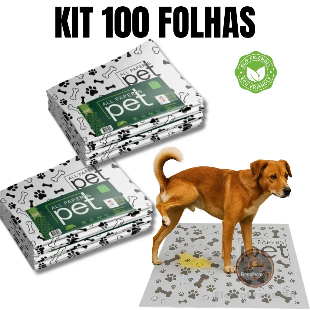Kit Jornal Pet Higiênico 50/100/150/200 Folhas Biodegradável Atóxico Não Mancha