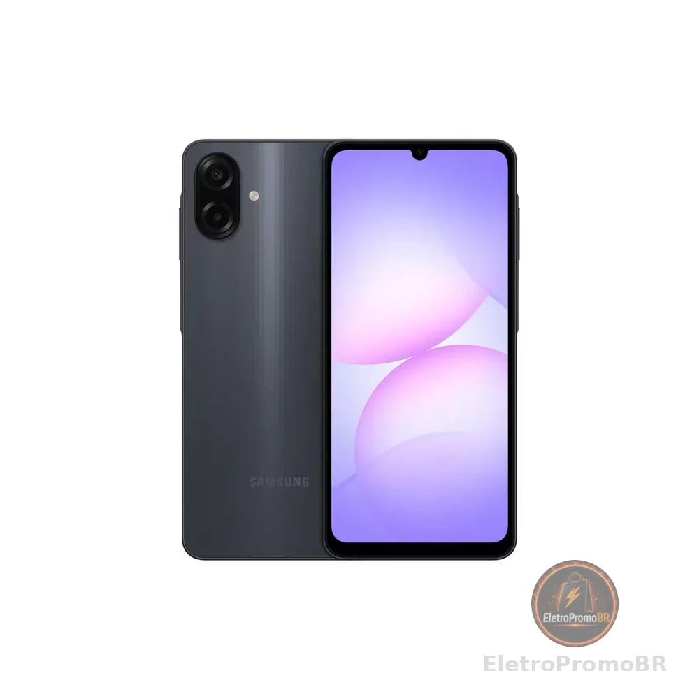 Celular Galaxy A07 Tela 6.7 128GB 4G 90Hz Câmera Dupla 50MP Preto Samsung