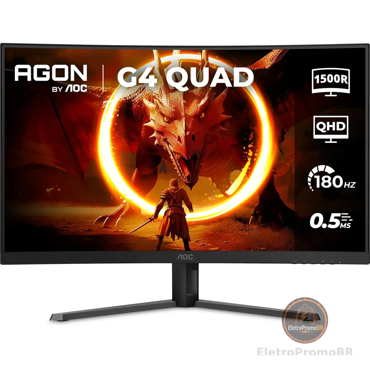 Monitor Gamer Curvo AOC AGON QUAD 32" 180Hz 0,5ms HDR10 CQ32G4E