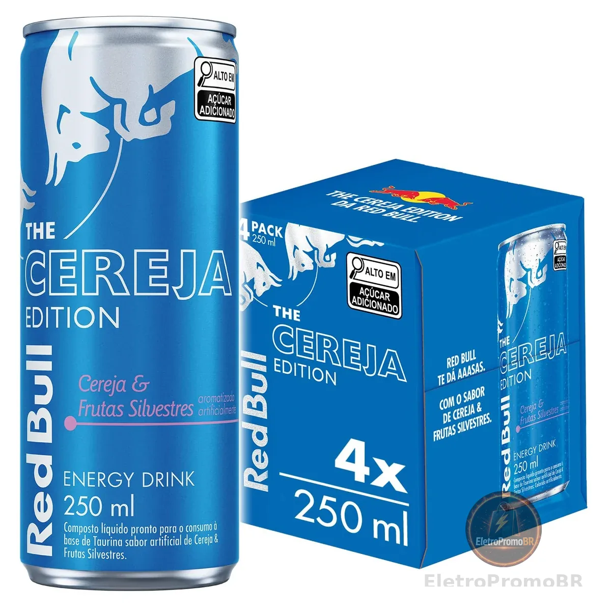 Red Bull Energético, Cereja e Frutas Silvestres, 250ml, 4 latas