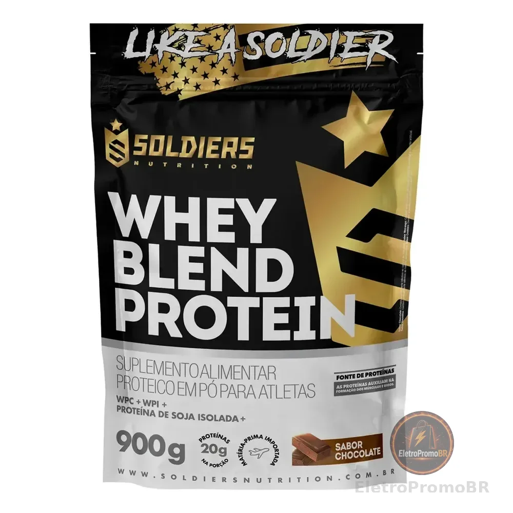 Whey Blend Protein Concentrado e Isolado 900g Sabor Chocolate Soldiers Nutrition