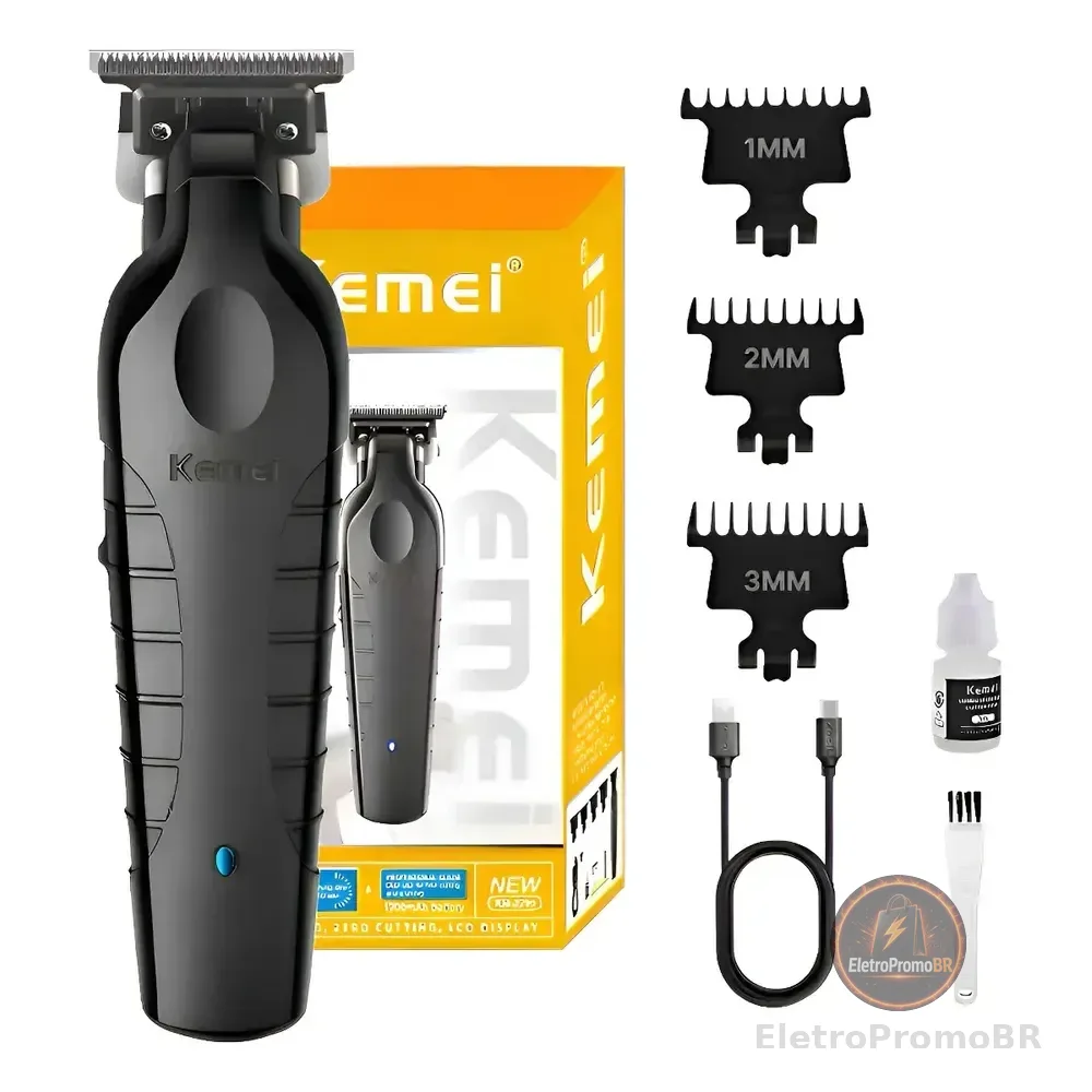 Kemei Maquina De Acabamento Km 2299 Profissional Cor Black