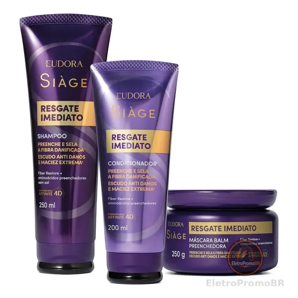 Kit Siàge Resgate Imediato Shampoo + Condicionador + Máscara