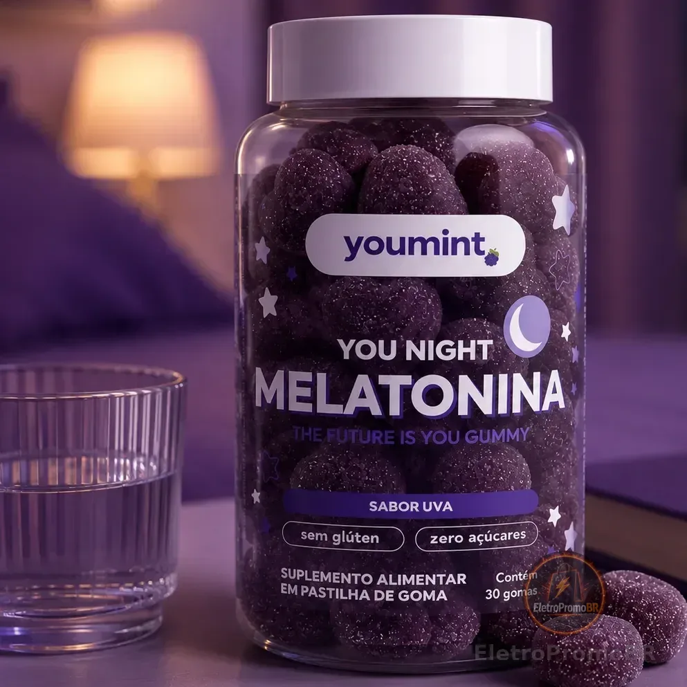 Melatonina Gummy Sono Tranquilo Youmint Zero Açucar Uva Unitário
