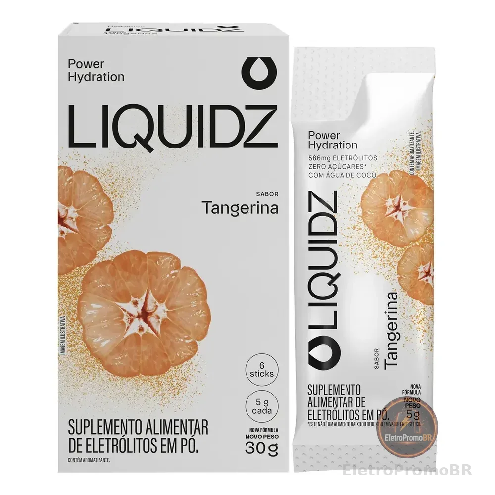 Liquidz® Eletrólitos Zero Açúcar Tangerina 6 Sachês