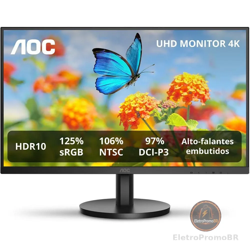 Monitor 27 4K U27B3A/57 HDR10 Alto falantes Integrados Bivolt AOC